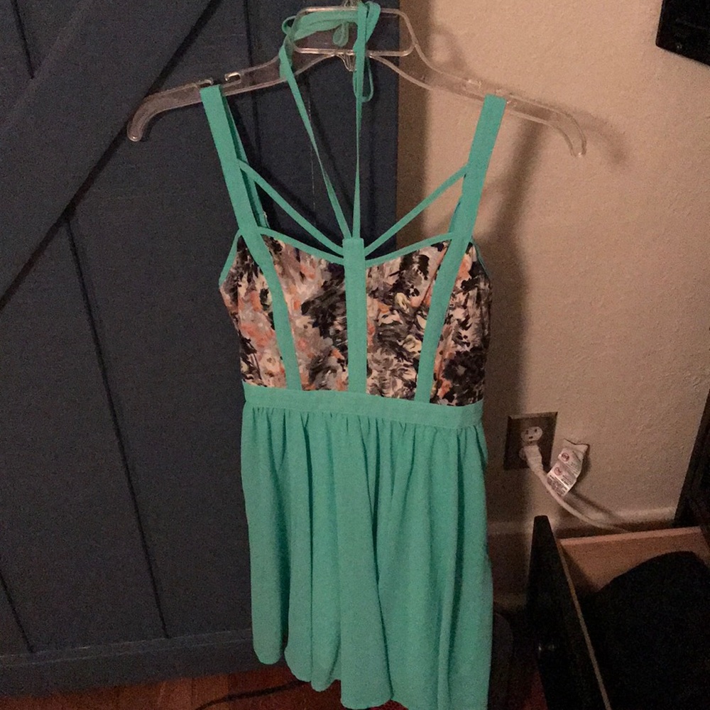 Short turquoise dress